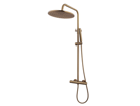 Caral Opbouw Doucheset met thermostaatkraan Geborsteld Koper Brons regendouche 25cm - 29.2959