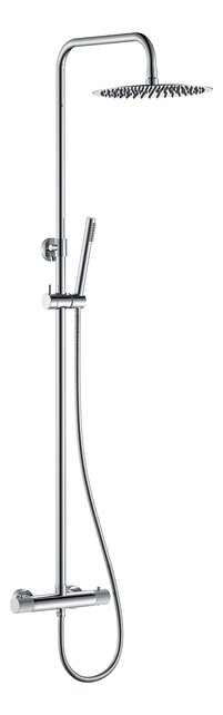 Wiesbaden Opbouw Doucheset Ribbd Chroom met thermostaatkraan regendouche 25cm - 29.2966 Wiesbaden Opbouw Doucheset Ribbd Chroom met thermostaatkraan regendouche 25cm - 29.2966