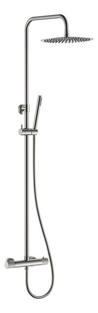 Wiesbaden Opbouw Doucheset Ribbd Geborsteld Staal met thermostaatkraan regendouche 25cm - 29.2967