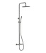Wiesbaden Opbouw Doucheset Ribbd Geborsteld Staal met thermostaatkraan regendouche 25cm - 29.2967