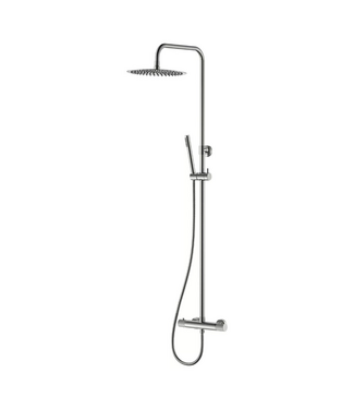Wiesbaden Wiesbaden Opbouw Doucheset Ribbd Geborsteld Staal met thermostaatkraan regendouche 25cm - 29.2967