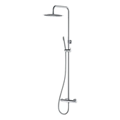 Wiesbaden Opbouw Doucheset Ribbd Chroom met thermostaatkraan regendouche 25cm - 29.2966 Wiesbaden Opbouw Doucheset Ribbd Chroom met thermostaatkraan regendouche 25cm - 29.2966