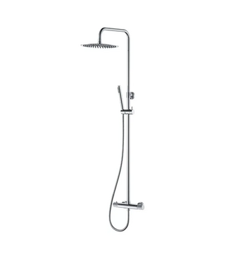 Wiesbaden Wiesbaden Opbouw Doucheset Ribbd Chroom met thermostaatkraan regendouche 25cm - 29.2966
