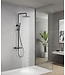 Wiesbaden Opbouw Doucheset Ribbd Mat Zwart met thermostaatkraan regendouche 25cm - 29.2968