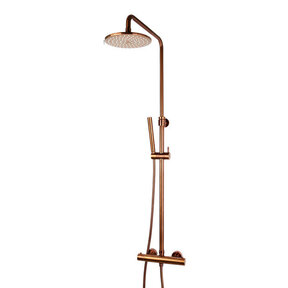 Opbouw Doucheset met thermostaatkraan Effeze Geborsteld Brons regendouche 25cm