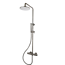 SANI-SUPPLY Opbouw Doucheset met thermostaatkraan Ribbed Gunmetal regendouche 25cm