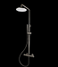 Opbouw Doucheset met thermostaatkraan Ribbed Gunmetal regendouche 30cm