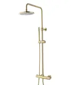 Opbouw Doucheset met thermostaatkraan Effeze Geborsteld Goud regendouche 30cm Opbouw Doucheset met thermostaatkraan Effeze Geborsteld Goud regendouche 30cm