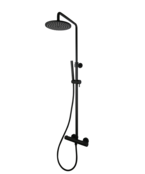 Opbouw Doucheset met thermostaatkraan Ribbed Mat Zwart regendouche 30cm