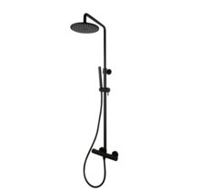 Opbouw Doucheset met thermostaatkraan Ribbed Mat Zwart regendouche 30cm