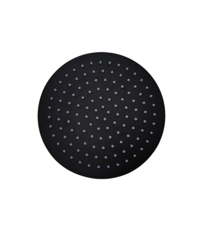 Opbouw Doucheset met thermostaatkraan Ribbed Mat Zwart regendouche 30cm