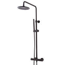 Opbouw Doucheset met thermostaatkraan Effeze Mat Zwart regendouche 25cm