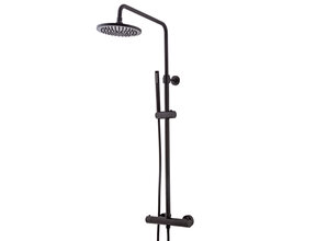 Opbouw Doucheset met thermostaatkraan Effeze Mat Zwart regendouche 25cm