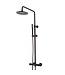 SANI-SUPPLY Opbouw Doucheset met thermostaatkraan Effeze Mat Zwart regendouche 25cm