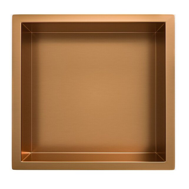 Inbouw badkamer nis Demis 30x30x7cm Geborsteld Brons Koper Inbouw badkamer nis Demis 30x30x7cm Geborsteld Brons Koper