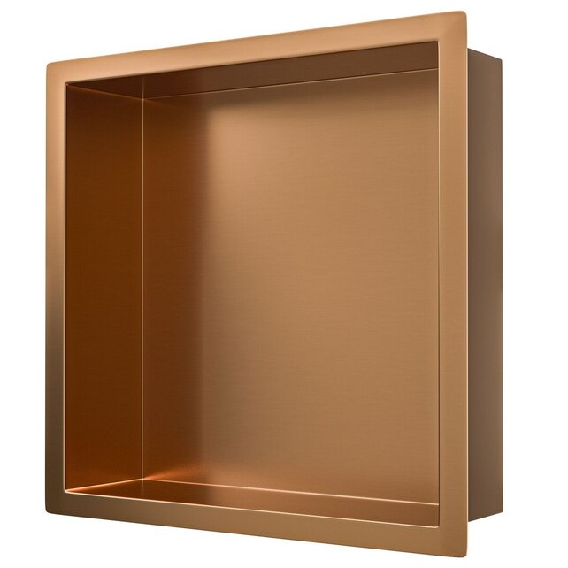 Inbouw badkamer nis Demis 30x30x7cm Geborsteld Brons Koper Inbouw badkamer nis Demis 30x30x7cm Geborsteld Brons Koper