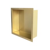 Inbouw badkamer nis Demis 30x30x7cm Geborsteld messing
