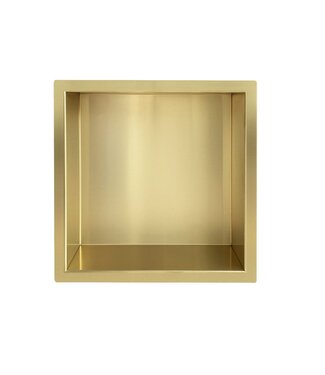 Wiesbaden Inbouw badkamer nis Demis 30x30x10cm Geborsteld messing