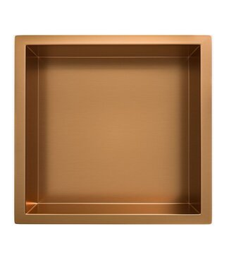 Wiesbaden Inbouw badkamer nis Demis 30x30x10cm Geborsteld Brons Koper