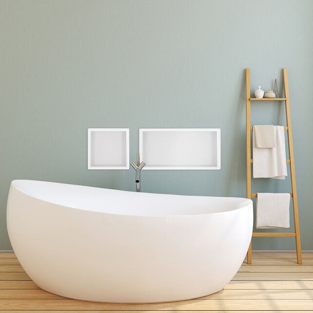 Inbouw badkamer nis Demis 30x30x10cm Mat Wit