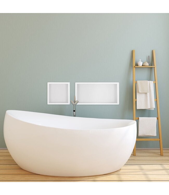 Inbouw badkamer nis Demis 30x30x10cm Mat Wit