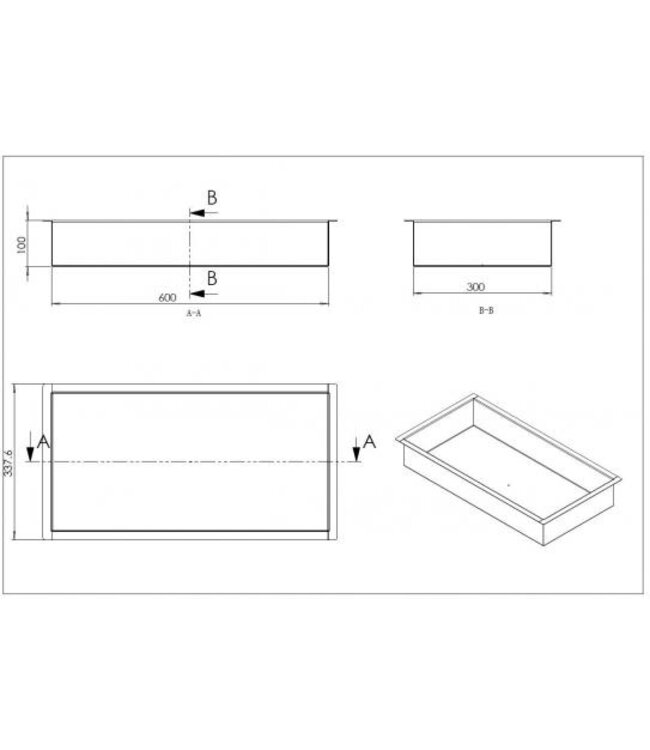 Inbouw badkamer nis Demis 60x30x10cm Mat Zwart