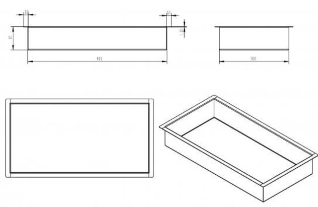 Inbouw badkamer nis Demis 60x30x7cm Geborsteld koper brons