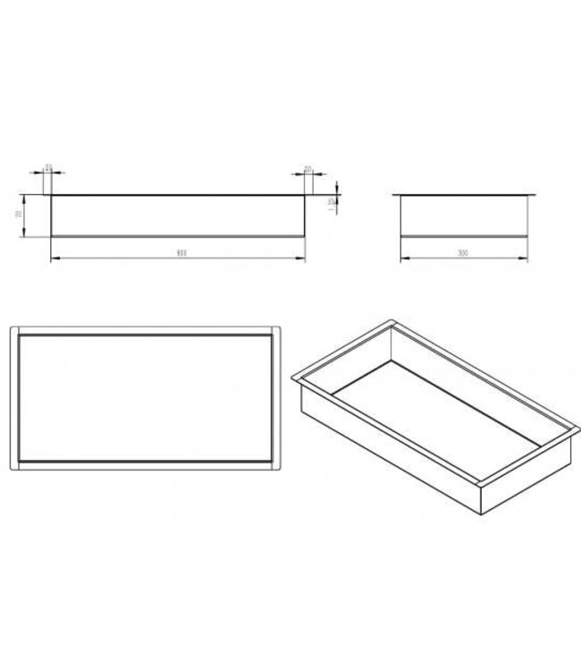 Inbouw badkamer nis Demis 60x30x7cm Geborsteld koper brons