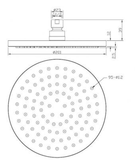 Wiesbaden Caral Regendouche douchekop 20cm Chroom - 29.3815