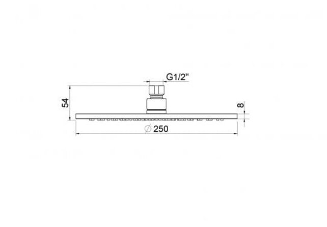 Wiesbaden Caral Regendouche douchekop 25cm Geborsteld messing - 29.5913 Wiesbaden Caral Regendouche douchekop 25cm Geborsteld messing - 29.5913