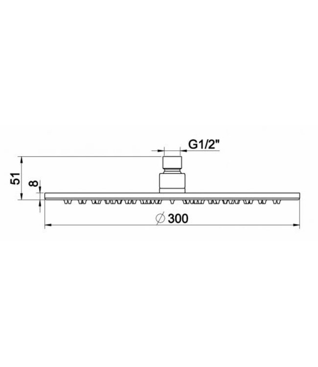 Wiesbaden Caral Regendouche douchekop 30cm Geborsteld Messing - 29.5816