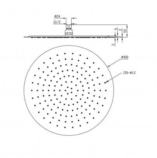 Wiesbaden Regendouche douchekop UFO 40cm Chroom - 29.3819