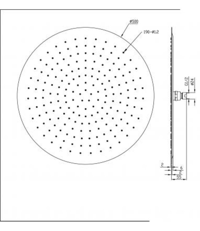 Wiesbaden Regendouche douchekop UFO 50cm Chroom - 29.3829