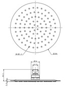 Wiesbaden Regendouche douchekop UFO 20cm RVS - 24.3803