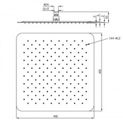 Wiesbaden Regendouche douchekop Rombo UFO Vierkant 40cm Chroom - 29.3827