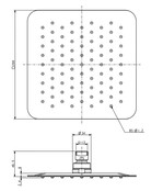 Wiesbaden Regendouche douchekop Rombo UFO Vierkant 20cm RVS - 24.3804