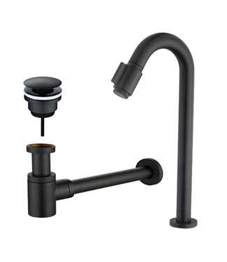 Wiesbaden Wiesbaden Fonteinkraan set Victoria Lux XL Mat Zwart