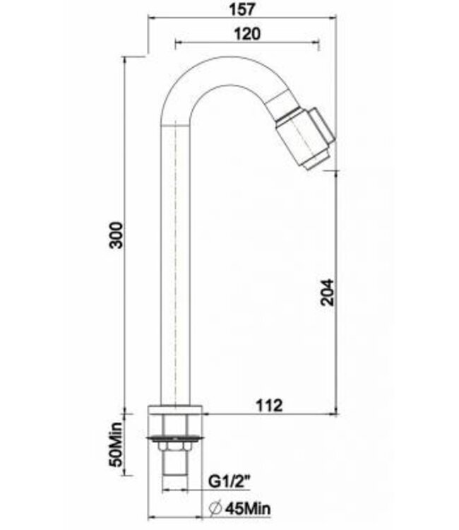 Wiesbaden Fonteinkraan set Victoria Lux XL Chroom