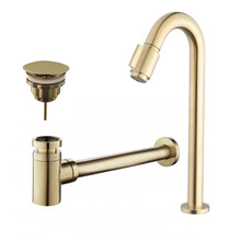 Wiesbaden Fonteinkraan set Victoria Lux XL Geborsteld Messing