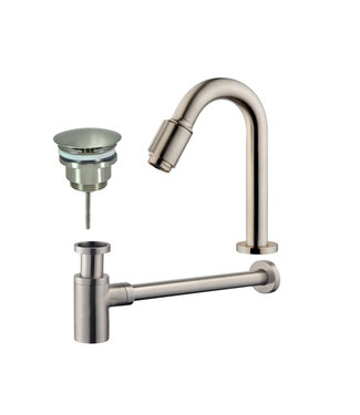 Wiesbaden Wiesbaden Fonteinkraan set Victoria lux Geborsteld Staal