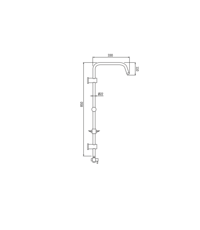 Aloni Rain Bianco Douchezuil Regendouche Vierkant.
