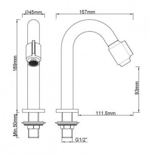 Wiesbaden Fonteinkraan set Victoria lux Geborsteld Brons Koper