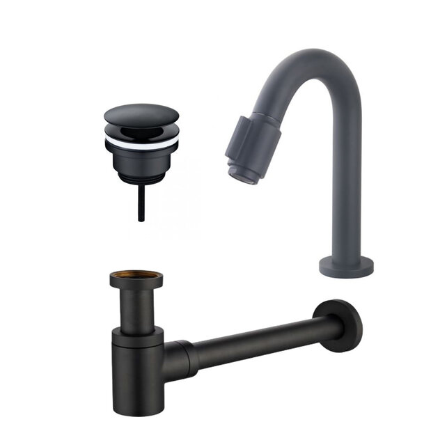 Wiesbaden Fonteinkraan set Victoria lux Mat Zwart