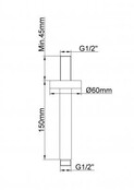 Wiesbaden Caral Douchearm Plafondbevestiging Geborsteld Koper rond 15cm - 29.6860 Wiesbaden Caral Douchearm Plafondbevestiging Geborsteld Koper rond 15cm - 29.6860