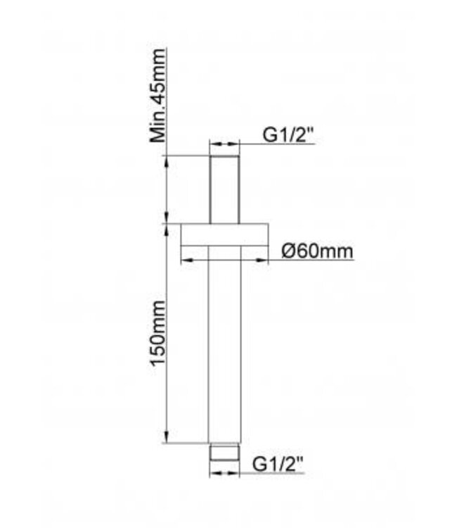 Wiesbaden Caral Douchearm Plafondbevestiging Geborsteld Brons Koper rond 15cm - 29.2865