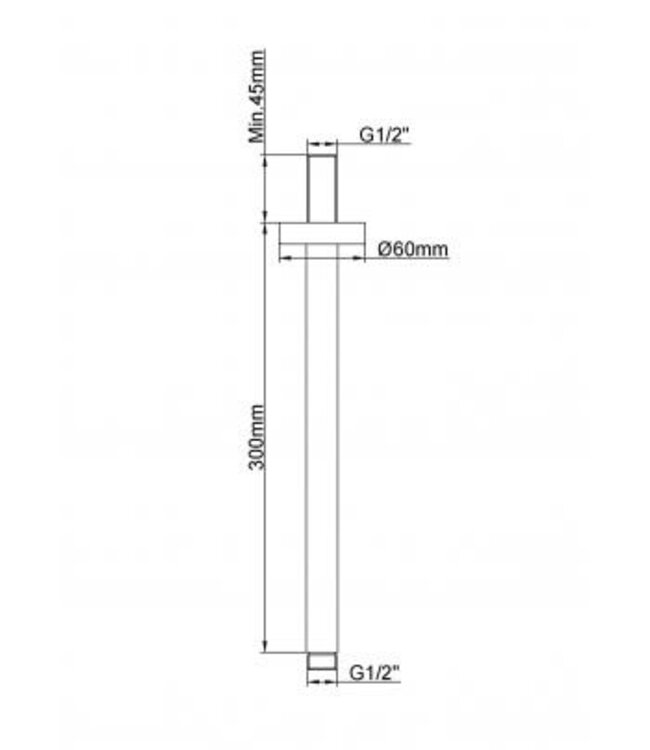 Wiesbaden Caral Douchearm Plafondbevestiging Geborsteld Brons Koper rond 30cm - 29.2867