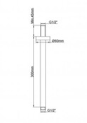 Wiesbaden Caral Douchearm Plafondbevestiging Chroom rond 30cm - 29.3861 Wiesbaden Caral Douchearm Plafondbevestiging Chroom rond 30cm - 29.3861