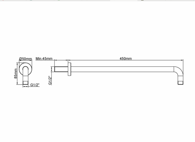 Wiesbaden Caral Douchearm muurbevestiging Geborsteld Brons koper rond 45cm - 29.5885 Wiesbaden Caral Douchearm muurbevestiging Geborsteld Brons koper rond 45cm - 29.5885