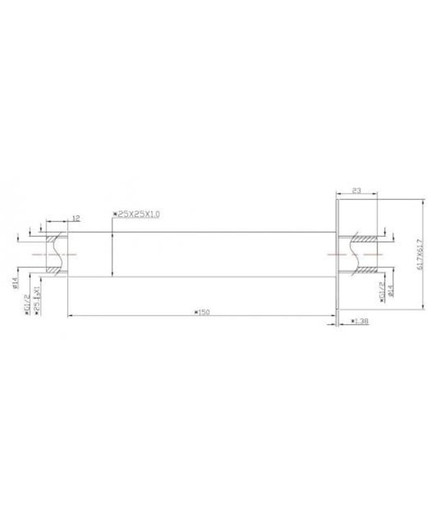 Wiesbaden Rombo Douchearm Plafondbevestiging Chroom Vierkant 15cm - 29.3870