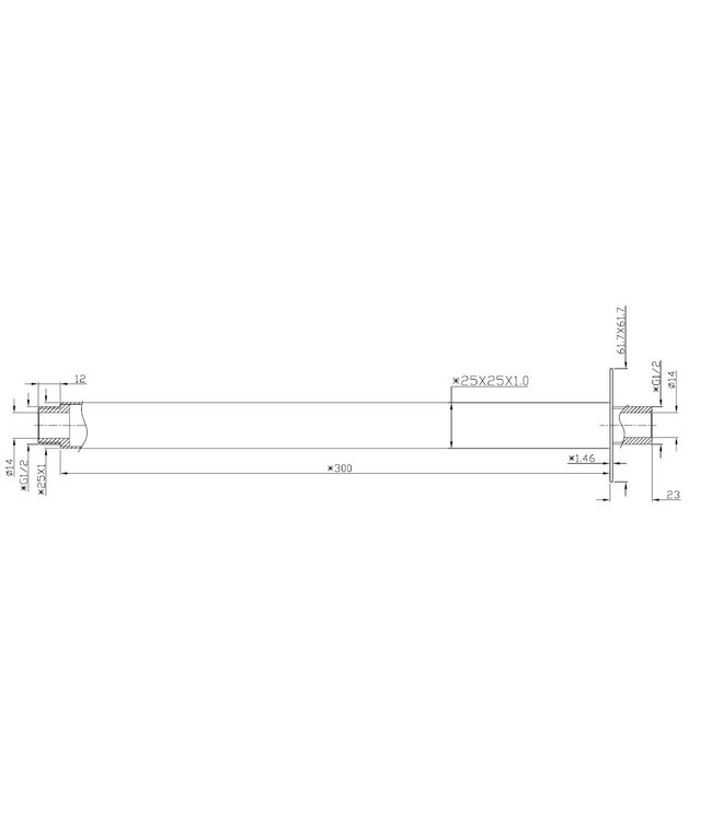 Wiesbaden Rombo Douchearm Plafondbevestiging Chroom Vierkant 30cm - 29.3871